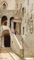 staircase in the inside yard of palazzo vecchio in florence